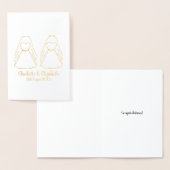 bruiloft van lesbische blanke en goudbruiden folie kaarten (Display)