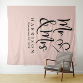 Bruiloft van meneer en mevrouw Blush Roze Wandkleed (In Situ (horizontaal))