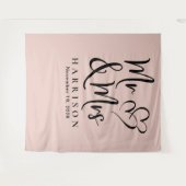 Bruiloft van meneer en mevrouw Blush Roze Wandkleed (Voorkant (horizontaal))