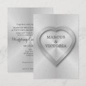 bruiloft van roestvrij staal, geborsteld kaart (Voorkant / Achterkant)