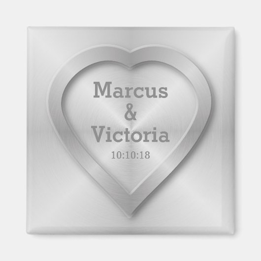 bruiloft van roestvrij staal, geborsteld magneet (Voorkant)