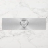 bruiloft van roestvrij staal, geborsteld waterfles etiket (Enkel label)