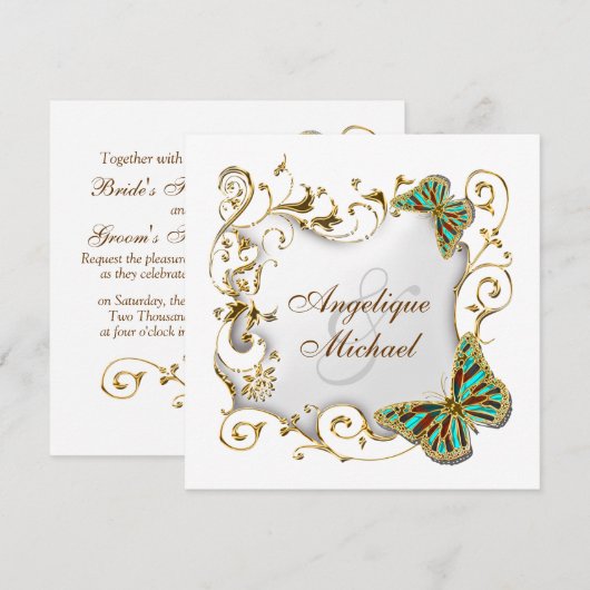 bruiloft van witte watergoud kaart (Voorkant / Achterkant)
