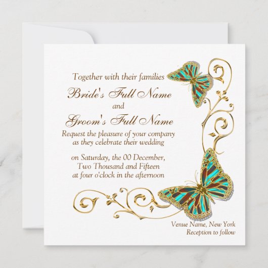 bruiloft van witte watergoud kaart (Achterkant)