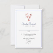 bruiloft van zeekreeft RSVP kaartje (Voorkant)