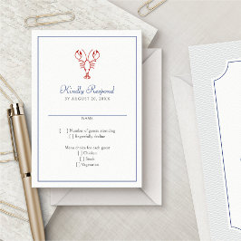 bruiloft van zeekreeft RSVP kaartje