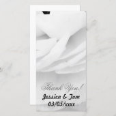 bruiloft van zwarte en witte rozen bedankkaart (Voorkant / Achterkant)