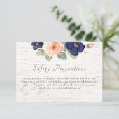 Bruiloft Veiligheid Voorzorgsmaatregelen Rustieke  RSVP Kaartje (Staand voorkant)