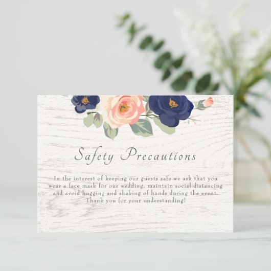 Bruiloft Veiligheid Voorzorgsmaatregelen Rustieke  RSVP Kaartje (Staand voorkant)