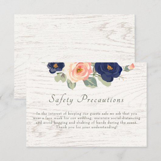 Bruiloft Veiligheid Voorzorgsmaatregelen Rustieke  RSVP Kaartje (Voorkant / Achterkant)
