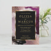 bruiloft | Verbluffend kassenpruimen Abstract Kaart (Staand voorkant)