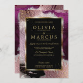 bruiloft | Verbluffend kassenpruimen Abstract Kaart (Voorkant / Achterkant)