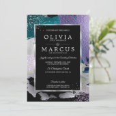 Bruiloft | Verbluffende Blauwgroen lavendel Abstra Kaart (Staand voorkant)