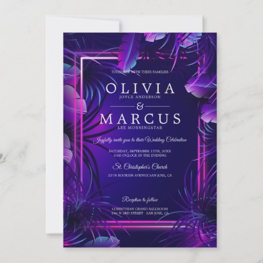 Bruiloft | Verbluffende neontropische olie Kaart (Voorkant)