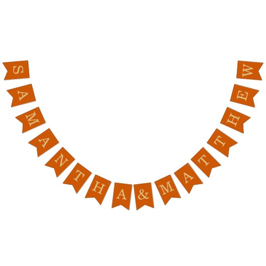 Bruiloft verbrande Sinaasappel eenvoudige bruid & Vlaggetjes (Alle)