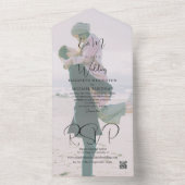 Bruiloft verbrande Sinaasappel foto modern elegant All In One Uitnodiging (Binnen)