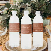 Bruiloft verbrande sinaasappel terracotta hart dan waterfles etiket