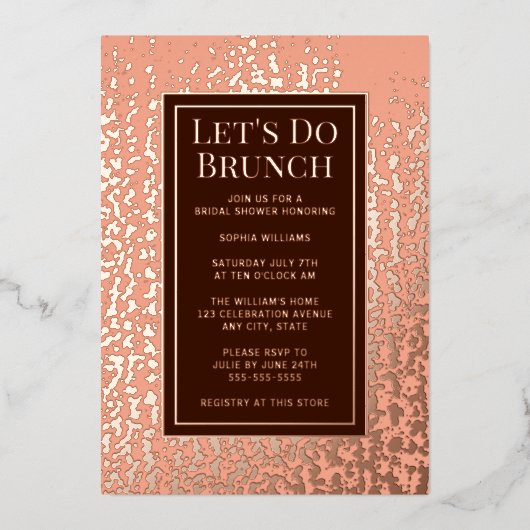 Bruiloft Verjaardag Baby Uitnodiging Brunch Chique (Voorkant)