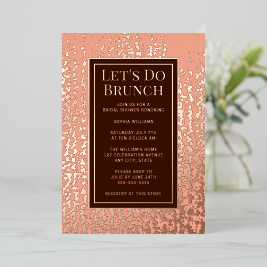 Bruiloft Verjaardag Baby Uitnodiging Brunch Chique (Staand Voorkant)