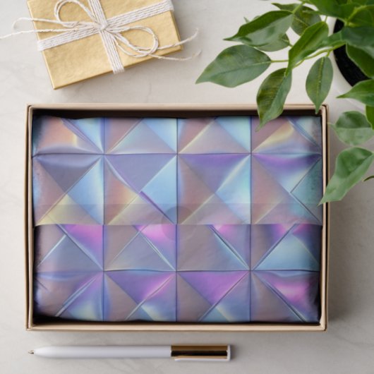 Bruiloft Verjaardag Decoupage Iridescent Geometric Tissuepapier (Geschenk)