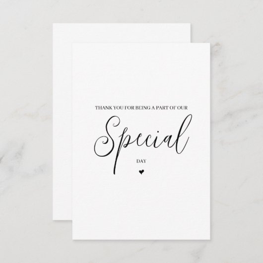 Bruiloft verkoper dank u kaart- Algemeen Bedankkaart (Voorkant / Achterkant)