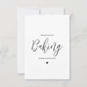 Bruiloft verkoper dank u kaart- Baker Bedankkaart (Voorkant)