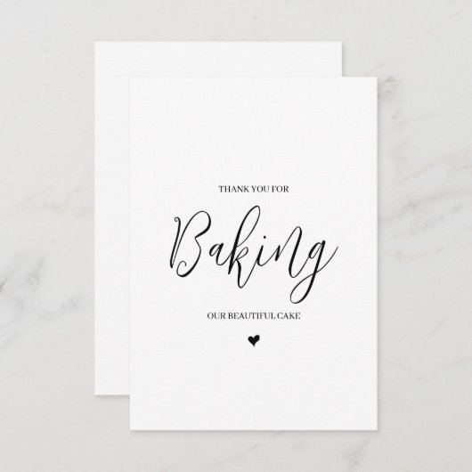 Bruiloft verkoper dank u kaart- Baker Bedankkaart (Voorkant / Achterkant)
