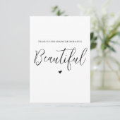 Bruiloft verkoper dank u kaart- haar / make-up bedankkaart (Staand voorkant)