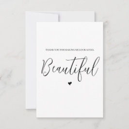 Bruiloft verkoper dank u kaart- haar / make-up bedankkaart