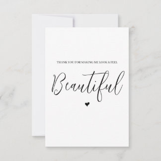 Bruiloft verkoper dank u kaart- haar / make-up bedankkaart