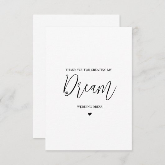 Bruiloft verkoper dank u kaart- naaister bedankkaart (Voorkant / Achterkant)