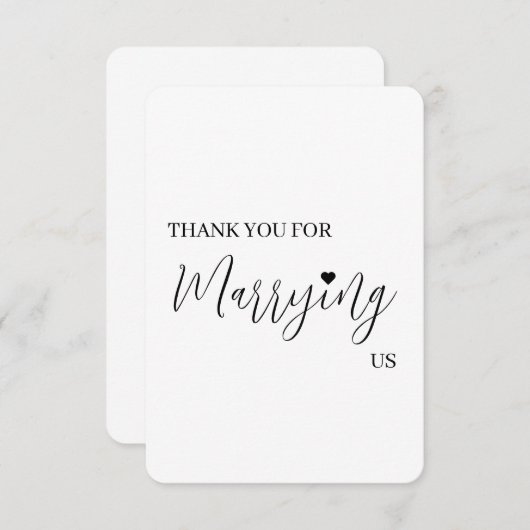 Bruiloft Verkoper Dank u Kaart - Officiant (Voorkant / Achterkant)