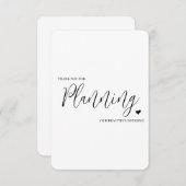 Bruiloft verkoper dank u kaart- Planner Bedankkaart (Voorkant / Achterkant)