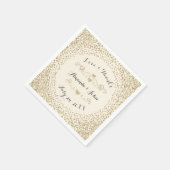 Bruiloft Verloving Ivoor Sepia Faux Gold Confetti Servet (Hoek)