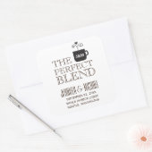 Bruiloft Verloving Koffie Thee Favor Vierkante Sticker (Envelop)