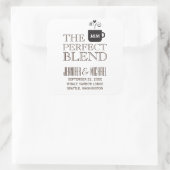 Bruiloft Verloving Koffie Thee Favor Vierkante Sticker (Tas)
