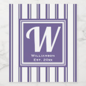 Bruiloft Verloving Monogram Initiaal Modern Wijn Etiket (Enkel label)