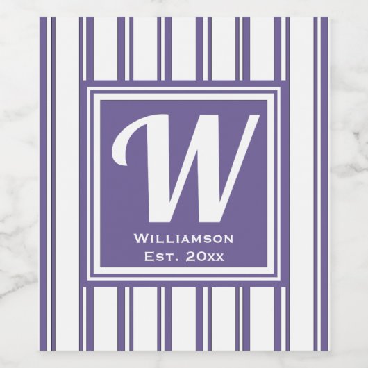 Bruiloft Verloving Monogram Initiaal Modern Wijn Etiket (Enkel label)
