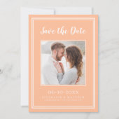 Bruiloft Verloving Paar Foto Modern Chic Peach Save The Date (Voorkant)