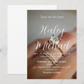 Bruiloft Verloving Ringen Invitation Kaart (Voorkant / Achterkant)