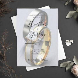 Bruiloft Verloving Ringen Invitation Kaart