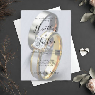 Bruiloft Verloving Ringen Invitation Kaart