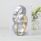 Bruiloft Verloving Ringen Invitation Kaart (Staand voorkant)