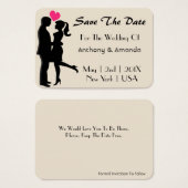 Bruiloft. Verloving. Save the date Visitekaartje (Voorkant /achterkant)