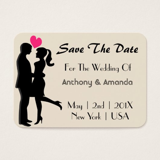 Bruiloft. Verloving. Save the date Visitekaartje (Voorkant)