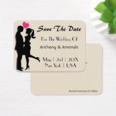 Bruiloft. Verloving. Save the date Visitekaartje (Bureau)