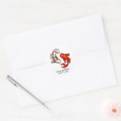 Bruiloft Verloving Yin Yang Koi Fish Garden Party Ronde Sticker (Envelop)