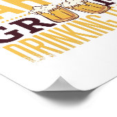 Bruiloft Verlovingsfeest Bruidegom Drinkende Team  Poster (Hoek)