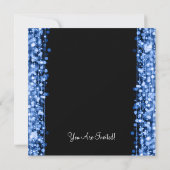 Bruiloft verlovingsfeest schittert blauw kaart (Achterkant)