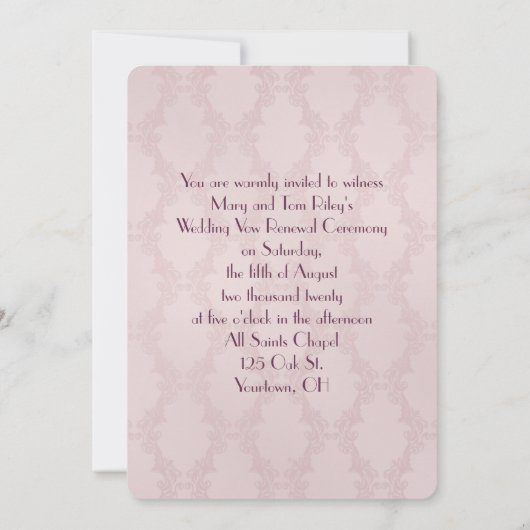 bruiloft vernieuwd roos en damp met foto kaart (Achterkant)